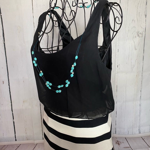 Express Black white and turquoise dress - Picture 3 of 6